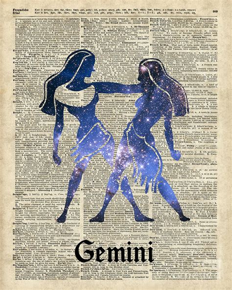 Gemini Twins Horoscope Zodiac Sign Digital Art By Anna W