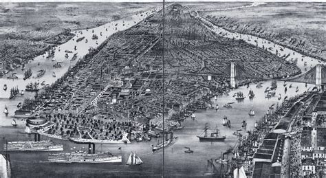 New York Panorama Of The City 1889