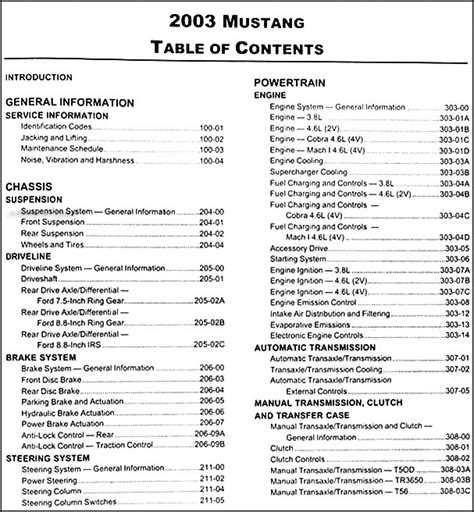 Adjusting the manual seats (if equipped)110. 2003 Ford Mustang Repair Shop Manual Original