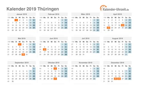 Oktober (sonntag) tag der deutschen einheit (bundesweit). Feiertage 2019 Thüringen + Kalender
