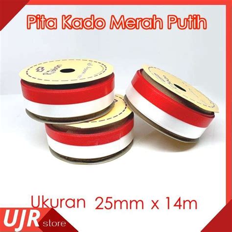 Jual Pita Kado Merah Putih 25mm X 14m Ribbon Bendera Indonesia Merdeka