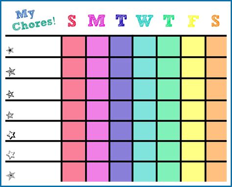 6 Best Images Of Printable Chore Chart Template Free Printable Chore