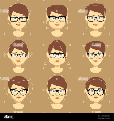 Different Glasses Shapes Suitable For Different Women Faces Vector