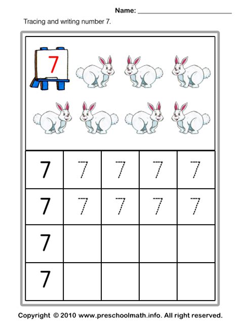 Preschool Writing Number Worksheets
