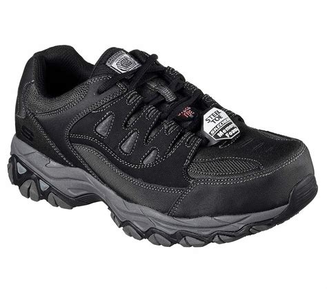 Skechers Black Work Shoes Men Memory Foam Comfort Slip Resistant Eh