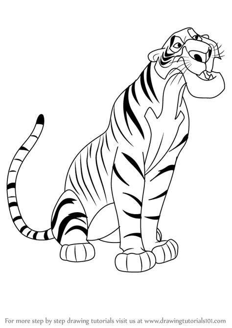 Drawings of animals in the jungle book. Learn How to Draw Shere Khan from The Jungle Book (The Jungle Book) Step by Step : Drawing Tutorials