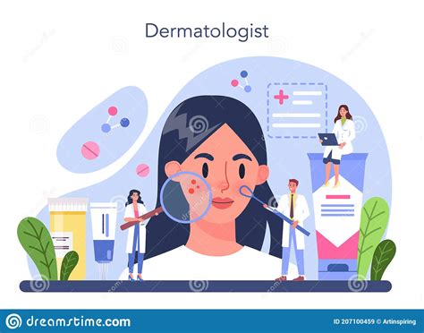 Dermatologist Concept Dermatology And Trichologist Specialist Skin Or