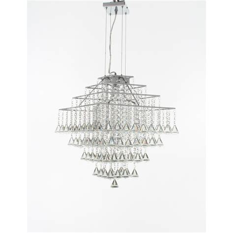 Impex Lighting Cfh30117106ch Parma Square 6 Light Crystal Ceiling