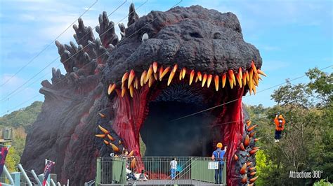 Epic Godzilla Attraction Pov Zip Line Into A Life Sized Godzilla In Japan 2022