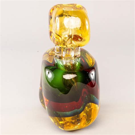 Oversized Amber Colored Murano Glass Sommerso Perfume Bottle At 1stdibs