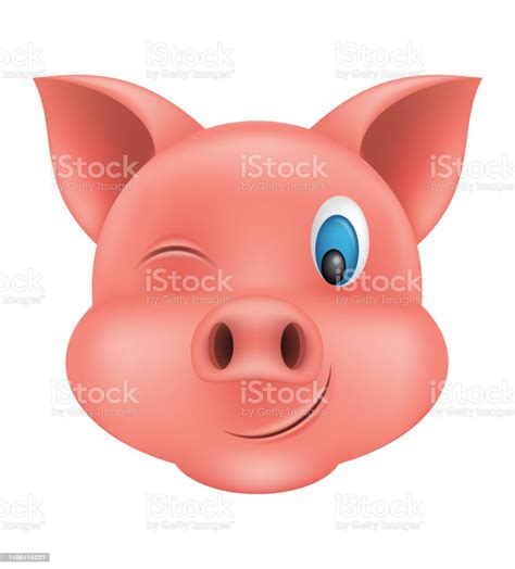 Pig Snout Emoji Sticker Vector Illustration Stock Illustration