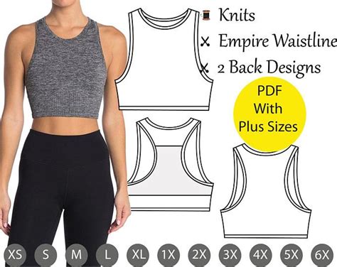 PDF Sewing Pattern Blocks In Regular Plus Sizes By ByRAYENA Sports Bra Pattern Bra Sewing