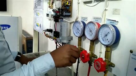 Split Ac Gas Charging Process Youtube