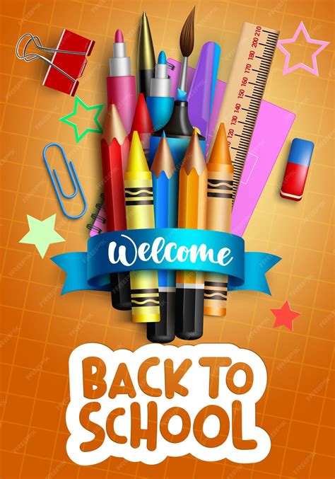 Premium Vector Back To School Vector Poster Design Welcome Back To