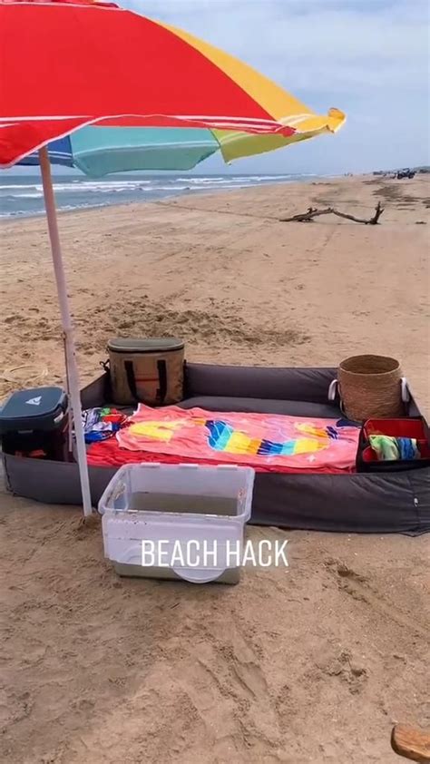 Sand Free Beach Set Up Diy Beach Set Up Beach Hacks Beach Setup