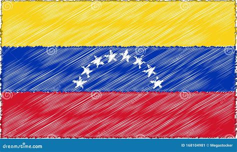 Vector Illustration Of Sketch Style Venezuela Flag Stock Vector