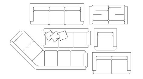 Multiple Creative Sofa Set Blocks Cad Drawing Details Dwg File Cad