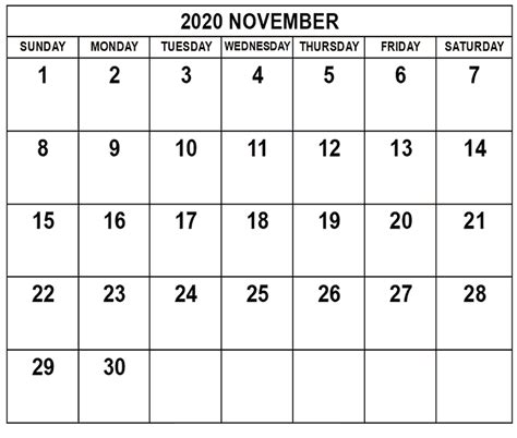 The printable calendar played a significant role by continuously reminding me about what to do and what not in due course. Free November 2020 Printable Calendar in Editable Format