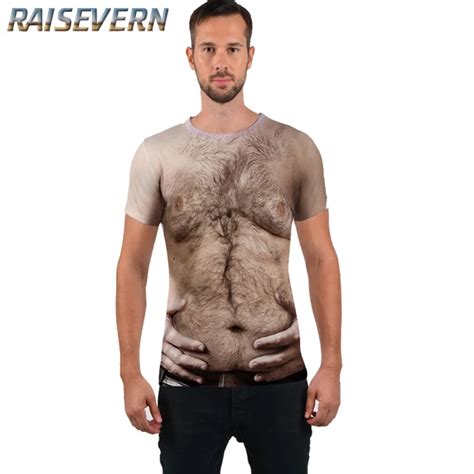 Raisevern Touching Hairy Chest Belly 3d T Shirt Men S Funny Print