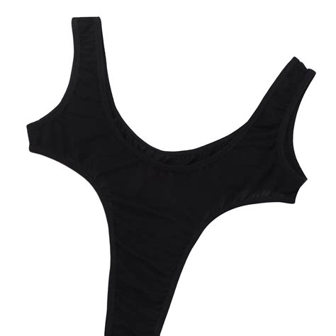 sexy womens sheer see through high cut leotard lingerie backless thong bodysuit ebay