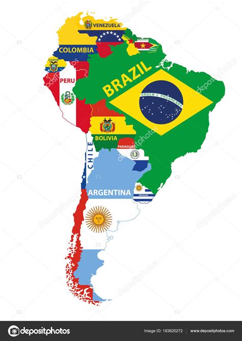 Mapa Politico De Sudamerica Editable Vector Mapas Y Banderas Images