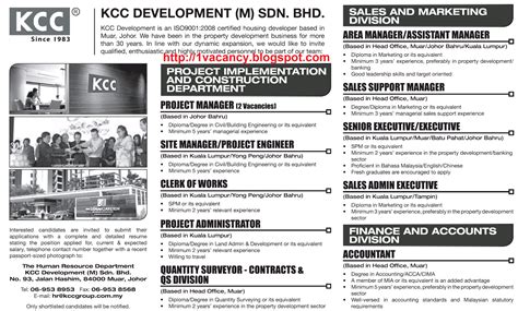 Sendirian berhad (malay equivalent to incorporated). Oil & Gas, Government, and Private Sectors Jobs: KCC ...