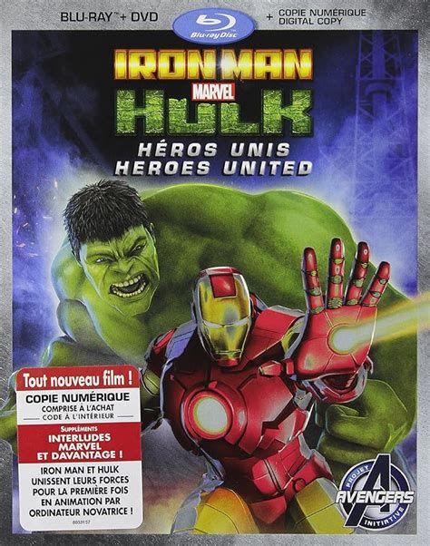 marvel s iron man and hulk heroes united blu ray bilingual amazon ca dvd