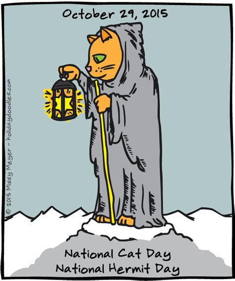 October 29 2015 National Cat Day National Hermit Day Holiday Doodles