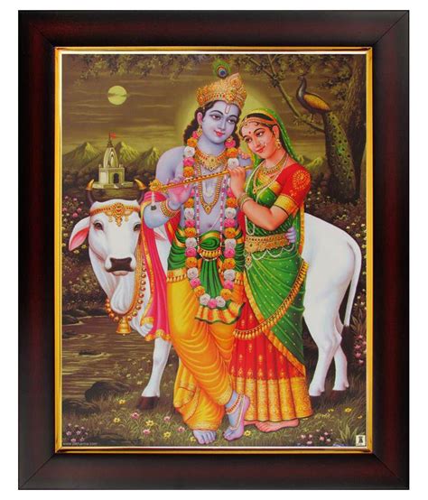 Avercart Lord Krishna Radha Krishna Poster 9x11 Inch Framed Buy