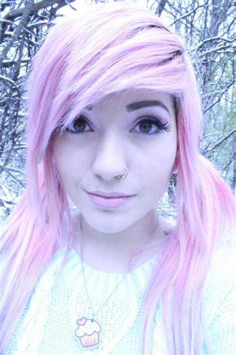 Leda Muir Pink Hair Pigtails With Side Swept Bangs