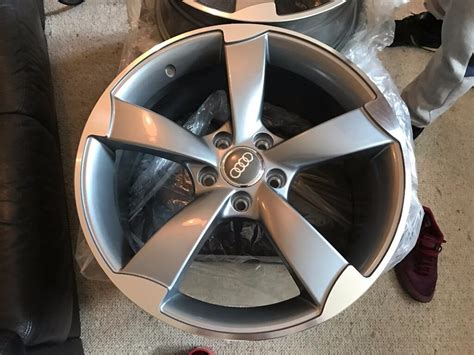 New 18 Inch Audi Rotor Alloy Wheels Grey A3 A4 A5 A6 Rs3 Rs4 Rs5 Rs6
