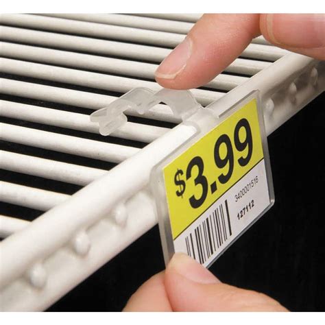 Fold N Hold Clear Plastic Double Wire Shelf Label Holder