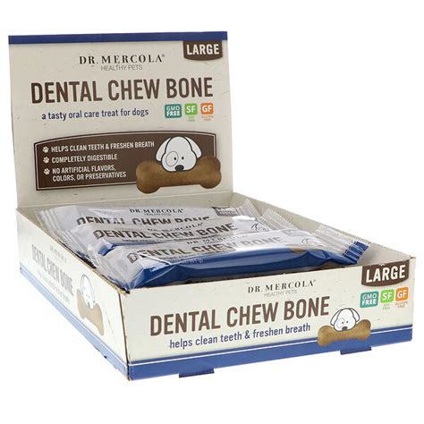 Dr Mercola Dental Chew Bone Large For Dogs 12 Bones 215 Oz 61 G