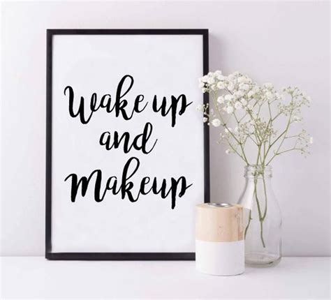 wake up and makeup beauty room salon wall print modern calligraphy wall art home print in 2021