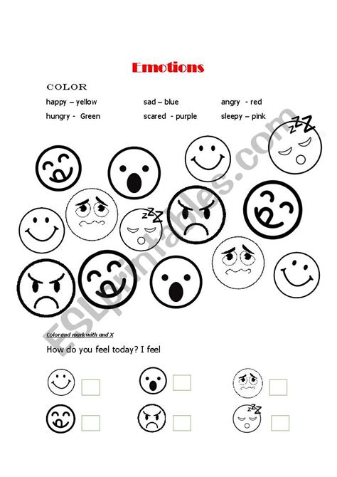 Emotions Esl Worksheet By Zoila06