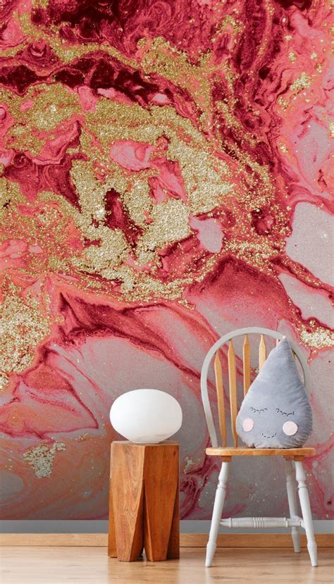 Blush Agate Marble Wallpaper By Lara Skinner Wallsauce Us Marble