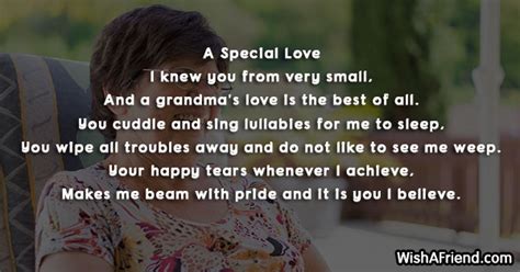 You're everything that i ever needed and wanted in a woman. Poems For Grandma