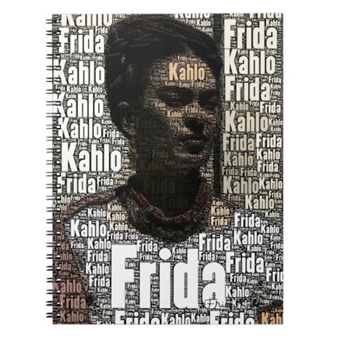 Frida Kahlo Lettering Portrait Spiral Note Book Zazzle