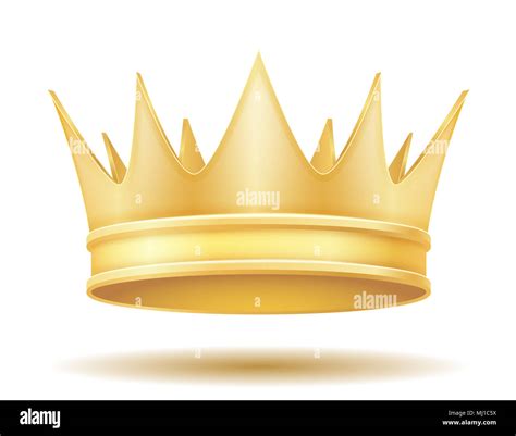 King Royal Golden Crown Ilustración Vectorial Aislado Sobre Fondo