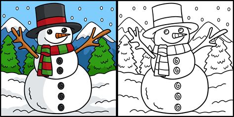 Mu Eco De Nieve Para Colorear Ilustraci N Coloreada Vector En