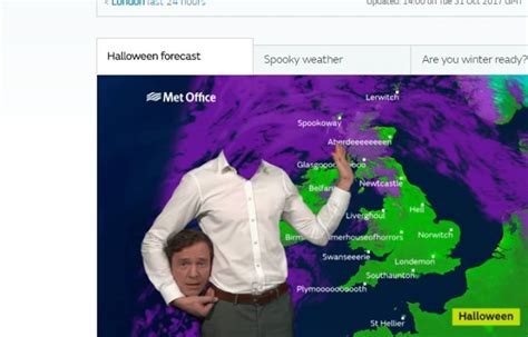 VIDEO. Pour Halloween, il présente la météo sans sa tête