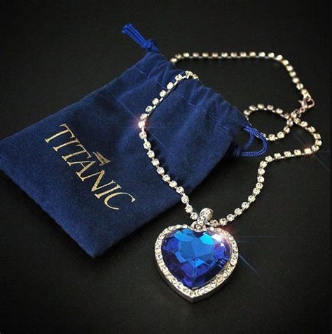 Pendant Heart Of The Ocean Blue From The Titanic Necklace Etsy