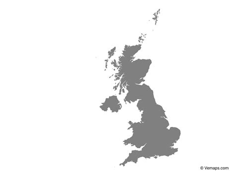 Grey Map Of United Kingdom Free Vector Maps