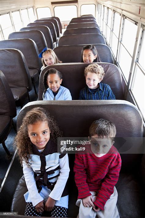 Children Sitting Inside School Bus High Res Stock Photo Getty Images