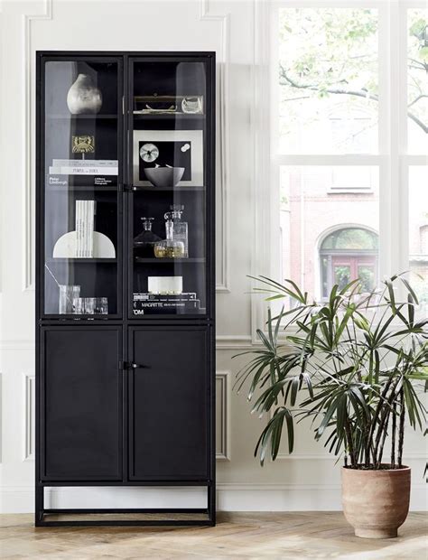 Casement Black Tall Storage Cabinet In 2022 Living Room Display
