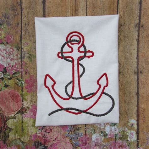Anchor Embroidery With Rope Applique 351 Etsy Machine Embroidery