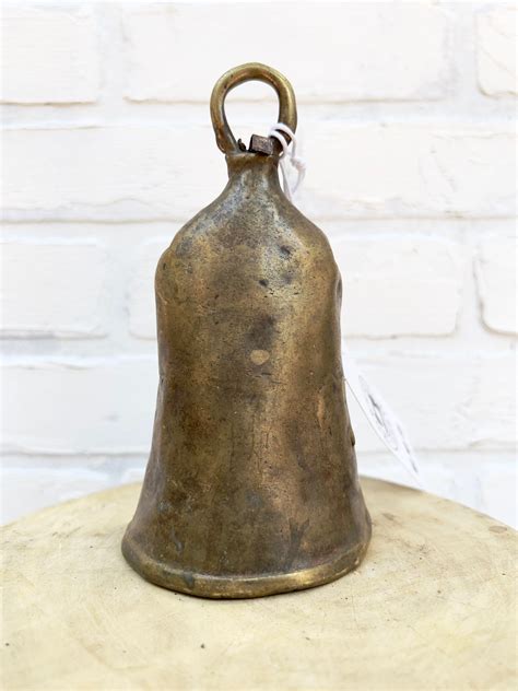 vintage brass cow bell rustic african hand made brass bell home decor antique brass bell