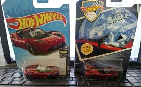 2018 Hot Wheels 08 Tesla Roadster And The Hw Space Tesla With Starman