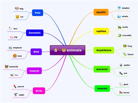 Animals Mind Map Art Mind Maps Mind Map Examples Simple Mind Map