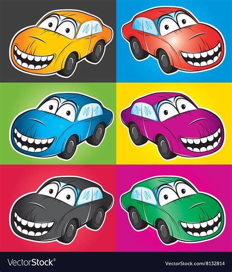 Smiling Cartoon Car Royalty Free Vector Image Vectorstock
